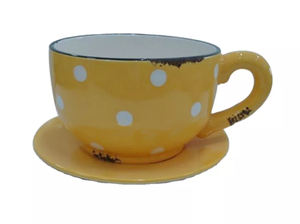 <span class=keywords><strong>Pot</strong></span> <span class=keywords><strong>de</strong></span> fleurs en forme <span class=keywords><strong>de</strong></span> tasse à café et soucoupe, <span class=keywords><strong>pot</strong></span> en dolomite, <span class=keywords><strong>pot</strong></span> en céramique peint à <span class=keywords><strong>la</strong></span> main - Product Image 3