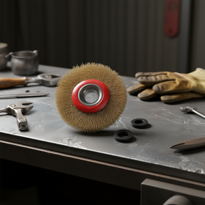 Brosse circulaire Ttake 150x25 mm en fil d'acier, mandrin de 20 mm pour le polissage des métaux - Product Image 3