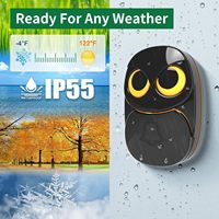 1000 pieds de long sans fil portée mignon hibou sonnette étanche IP55 extérieur télécommande bouton poussoir 1 récepteur + 1 émetteur