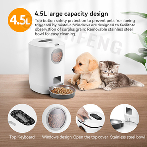 4.5L kapasitas besar otomatis tempat makan anjing peliharaan mangkuk tempat makan kucing otomatis dengan perekam Waktu - Product Image 3