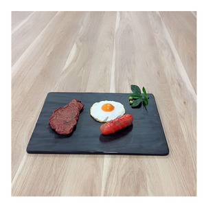<span class=keywords><strong>Assiette</strong></span> rectangulaire en <span class=keywords><strong>ardoise</strong></span> de dîner en <span class=keywords><strong>plastique</strong></span> de couleur noire <span class=keywords><strong>assiette</strong></span> en mélamine de plus grande taille - Product Image 5