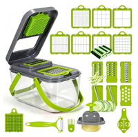 Multifunctionele voedsel- en groentesnijder, uienhakker, -slicer, -rasp, -snijder en -schaaf voor fruit, groenten en keukenkookgerei