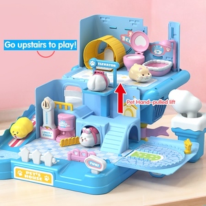 Jouet de maison pour animaux de compagnie à induction magnétique 3D HTL avec son, maison de poupée pour jeu d'imitation, jouet éducatif pour enfants avec lapin et <span class=keywords><strong>hamster</strong></span> - Product Image 4