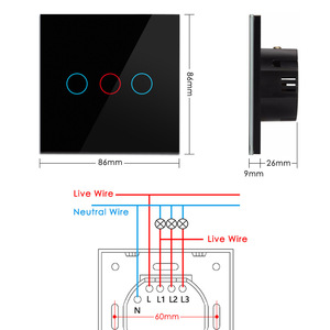 Pantalla táctil estándar de la UE interruptores de pared Alexa <span class=keywords><strong>Google</strong></span> nido tendencia WiFi pared Touch Smart interruptor de la luz - Product Image 5