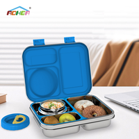 Aohea OEM ODM Boîte à lunch bento en acier inoxydable 304 à compartiments, étanche, pour enfants, avec couvercle facile à ouvrir, logo personnalisé pour l'école