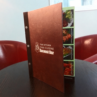 Porte-menus personnalisés avec reliure à vis, menus à couverture rigide, couvertures de menus en cuir pour restaurants