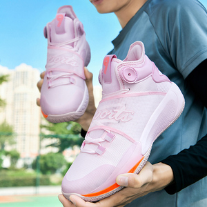 Chaussures de <span class=keywords><strong>basket</strong></span>-ball pour hommes et femmes, bottes à lacets hautes, baskets en tissu, maille respirante, <span class=keywords><strong>mi</strong></span>-hautes, sport de plein air, printemps été - Product Image 4