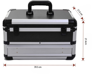 Portable Aluminum <b>Tool</b> <b>Box</b> with Drawer Storage Carrying Toolbox - Product Image 5