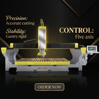 Machine de découpe à jet d'eau 5 axes SawJet pour dalles de marbre avec ventouses de maintien, équipement de découpe CNC à eau