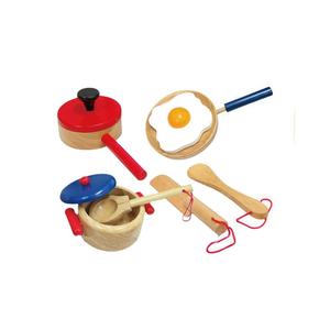 En gros Enfants D'âge Préscolaire En <span class=keywords><strong>Bois</strong></span> Jouets Cuisine <span class=keywords><strong>Casserole</strong></span> Ensemble - Product Image 1
