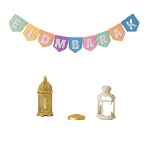 Décoration murale pour foyer islamique, guirlande de drapeaux du Ramadan, guirlande de fanions Eid Mubarak, queue de poisson, utilisation en intérieur - Product Image 1