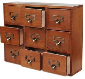 Organizzatore di cassetti da scrivania in legno personalizzato Apothecary Craft Cabinet forniture Home Office Tea Dressers organizzazione camera da letto