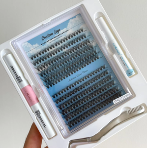 Kit de Extensión de Pestañas DIY para el Hogar <span class=keywords><strong>con</strong></span> Grupos de Pestañas Postizas Wispy 20D 30D 40D <span class=keywords><strong>con</strong></span> <span class=keywords><strong>Herramientas</strong></span>, Pinzas Individuales y de Segmentos - Product Image 2