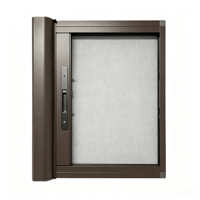 Ventana Corredera Moderna con Marco de Aleación de Aluminio, Malla de Acero Inoxidable, a Prueba de Insectos, Resistente al Fuego, con Cerradura de Seguridad Decorativa para Cocina
