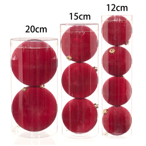 Boules de Noël floquées en velours pour décorations suspendues de sapin de Noël - Product Image 2