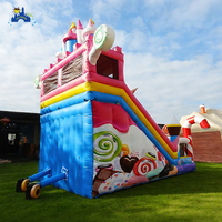 Toboggan gonflable LilyToys pour fête, toboggan gonflable attrayant aux couleurs bonbon, grand toboggan gonflable coloré