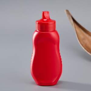 Refillable Food Grade 270ml 300ml 350ml Red PE Ketchup Bottle With Flip Cap for Easy Squeezing Leakproof for Burger and Fries - Product Image 1