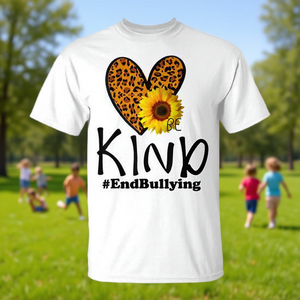 Camiseta Unity Day Orange Be Kind Leopard Heart Anti Bullying - Product Image 3