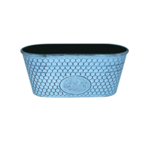 Jardinière rectangulaire haute en PP de 16 pouces, motif nid d'abeille cuivré, durable, légère, avec trou de drainage, personnalisation des couleurs
