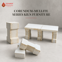 Muebles Refractarios de Corindón-Mullita de Forma Personalizada, Pilar con Alta Resistencia al Aplastamiento en Frío de 80MPa para Fábrica de Hornos Industriales