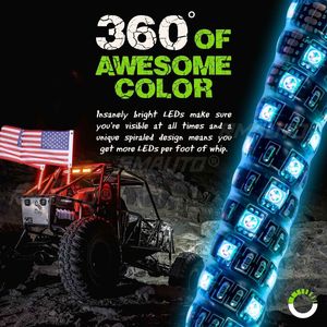 Lámpara LED de 4 pies, Luz de Antena RGB de 3 pies, Impermeable, Flexible, con Control Remoto, Multicolor, Súper Brillante, para SUV y ATV - Product Image 5