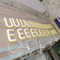 Enseigne commerciale personnalisée en acier inoxydable brossé avec rétroéclairage LED pour publicité et décoration extérieure de devanture de magasin, étanche IP65