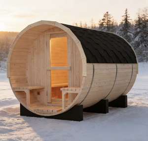 Sauna de Barril de Madera Sólida para Exteriores, para Recuperación Post-Entrenamiento, Instalación Rápida - Product Image 1