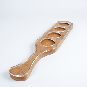 Support à verres en bois de qualité supérieure avec 4 fentes circulaires, design minimaliste, pour la maison et le bar - Product Image 1