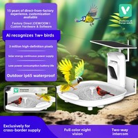 Bain d'oiseaux intelligent avec caméra 2K, alimentation solaire, étanche IP66, modèle en plastique BF-06 pour l'observation des oiseaux avec audio bidirectionnel et fonction d'alarme