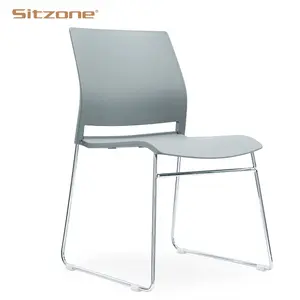 Cadeira de jantar moderna Cadeira de plástico colorida Cadeira de jantar lateral de madeira para cozinha