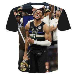 Spedizione Gratuita - <span class=keywords><strong>Maglia</strong></span> del Campionato NBA 2026-2021 <span class=keywords><strong>Bucks</strong></span> FMVP N. T-shirt Stampata Giannis Antetokounmpo Taglia Extra Large con Alfabeto Greco - Product Image 5