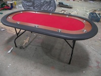 Table de poker pliable de style casino à bas prix en Chine, avec tapis confortable et éclairage LED