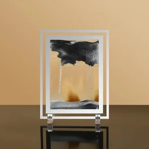 Prix d'usine <span class=keywords><strong>Sablier</strong></span> créatif en verre liquide <span class=keywords><strong>3D</strong></span> de 7 pouces avec sable mouvant - Product Image 3