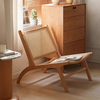 Chaise de loisirs en rotin au design moderne Chaise de loisirs en rotin simple en bois de chêne pour le salon et la chambre à coucher