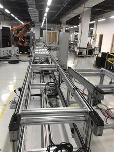 Aluminium Automated Pallet-Handling Conveyor System Stainless Steel Belt Manual Assembly Roller Chain Concept Adjustable Toshine - Product Image 2