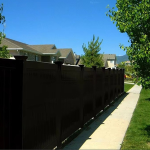 แผงรั้วไวนิลสีดำขนาด 6 ฟุต สำหรับความเป็นส่วนตัว แผงผนังพลาสติกขนาด 6x8 สำหรับรั้วกลางแจ้ง เสาและแผงรั้ว - Product Image 1