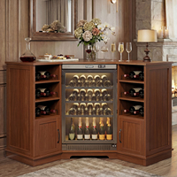 Armoire de cave à vin personnalisée pour château, avec refroidisseur intégré, étagère de rangement, style vintage, design antique, en chêne de qualité supérieure