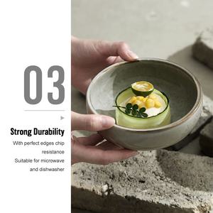 Vente en gros directe d'usine, Style nordique Restaurant en céramique rustique porcelaine service <span class=keywords><strong>de</strong></span> <span class=keywords><strong>fruits</strong></span> bols à <span class=keywords><strong>salade</strong></span> bol à soupe - Product Image 5