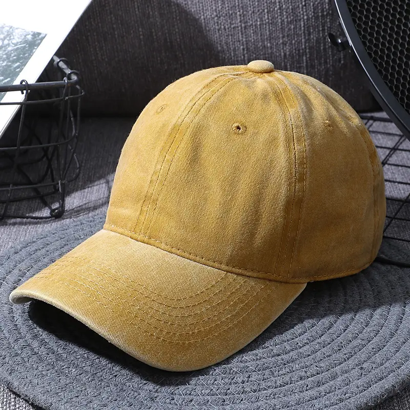 2022 Solid Color Baseball Cap Men And Women Can Wear Washed Cotton Korean Style Face-lift Casual Fashion Curved Brim Cap Gorra