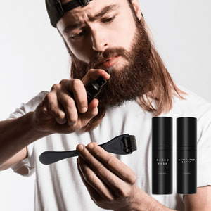 Kit de crecimiento de barba, suero activador, jabón para barba, rodillo, peine, set para hombres adultos, cuidado de la barba, orgánico, sin perfume, aspecto natural - Product Image 3
