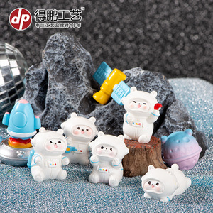 <b>Space</b> Bear Astronaut Resin Figurine Desktop Home <b>Decor</b> Craft Artistic Ornament - Product Image 3
