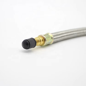 Extension de valve de pneu flexible tressée en acier inoxydable pour camion, bus, camping-car, fourgonnette, voiture, remorque – Adaptateur de valve à accès facile - Product Image 5