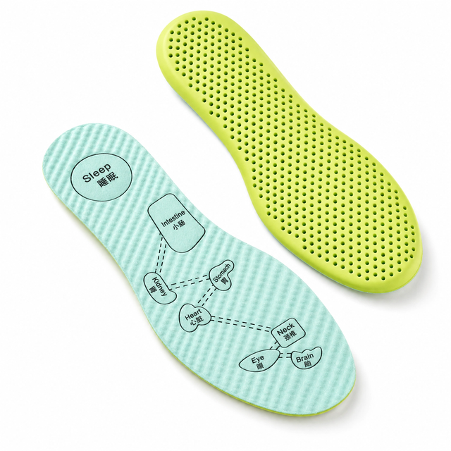 Comfortable Breathable Antibacterial Sponge Reflexology Insoles for Men Women Arch Support Sports Massage Shoe Inserts