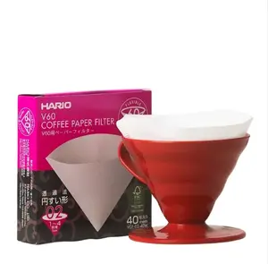 Hario gotejador reutilizável de café, plástico vermelho para café por atacado, v60 01/02