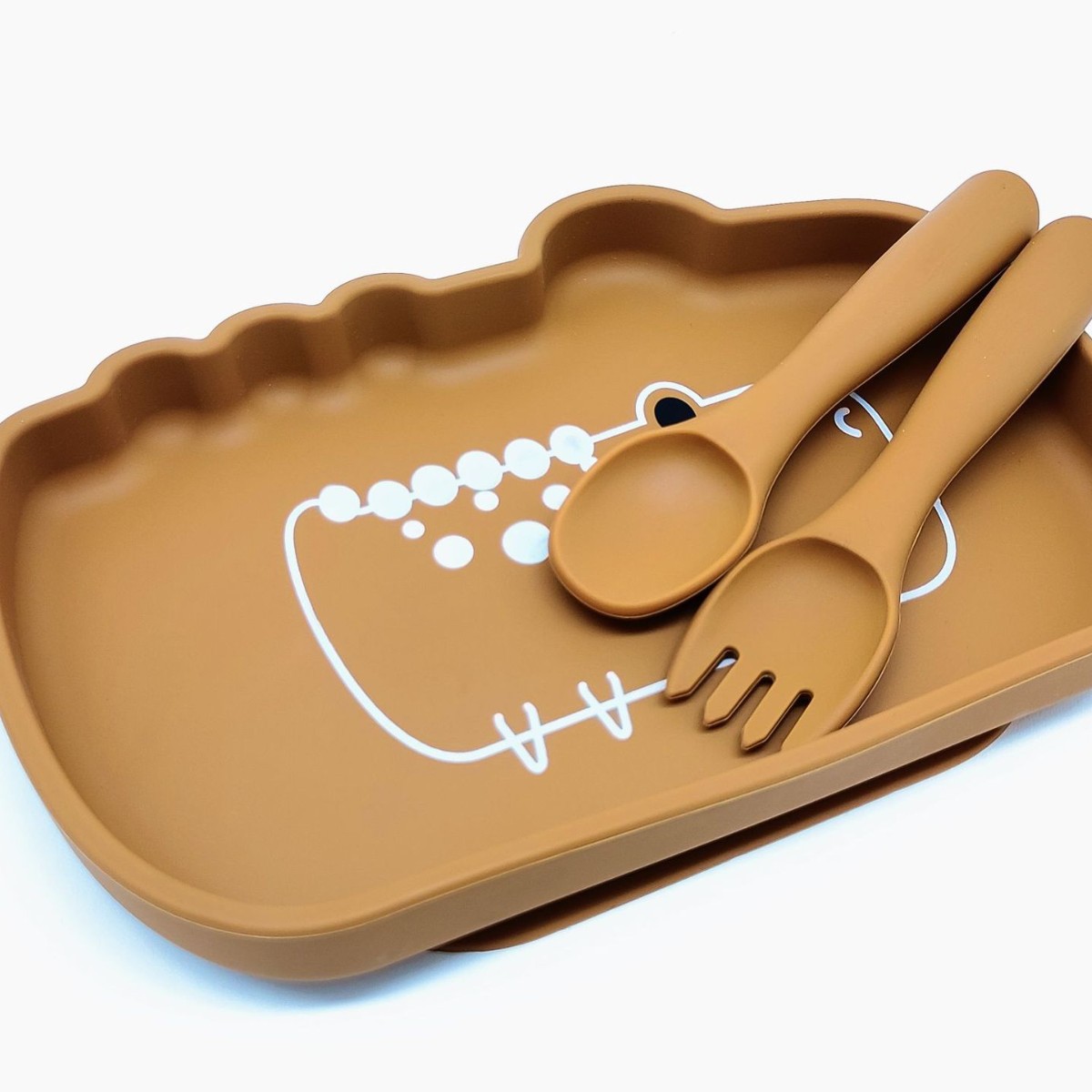 Assiette Crocodile, Brun Boue Jaune