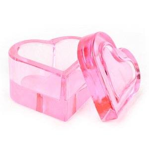 Tazón para Polvo Acrílico en Forma de Corazón con Tapa, de Cristal Transparente, para Salón de Uñas y Manicura - Product Image 1