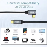 Câble de charge rapide PD 100W 5A Type C USB 3.1 Gen 2 Mâle vers Femelle, rallonge coudée à 90°, câbles de données USB C 10 Gbit/s