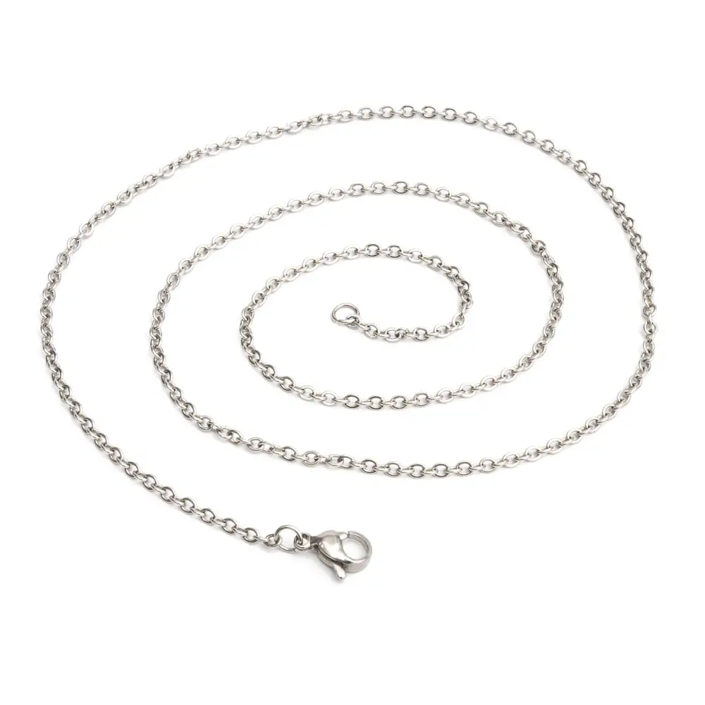 Stainless steel jewelry silver necklace chain for men women cuban link stainless steel gold chains