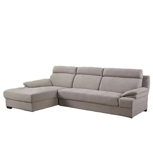 Modern Fabric living room furniture sectional L sofa with chaise longue