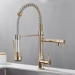 <span class=keywords><strong>Robinet</strong></span> <span class=keywords><strong>de</strong></span> <span class=keywords><strong>cuisine</strong></span> classique monocommande en acier inoxydable poli, mural ou sur comptoir, avec <span class=keywords><strong>douchette</strong></span> télescopique extractible eau chaude/froide - Product Image 5